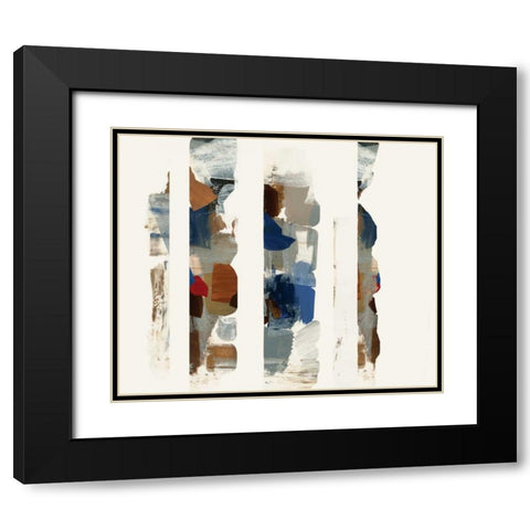 Cubic Abstract II Black Modern Wood Framed Art Print with Double Matting by PI Studio