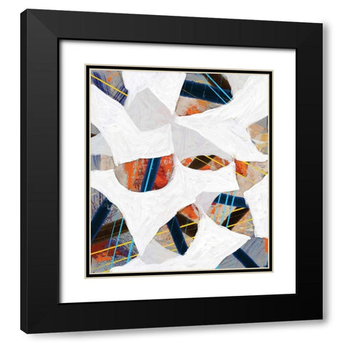 Cube Leaves I Black Modern Wood Framed Art Print with Double Matting by PI Studio