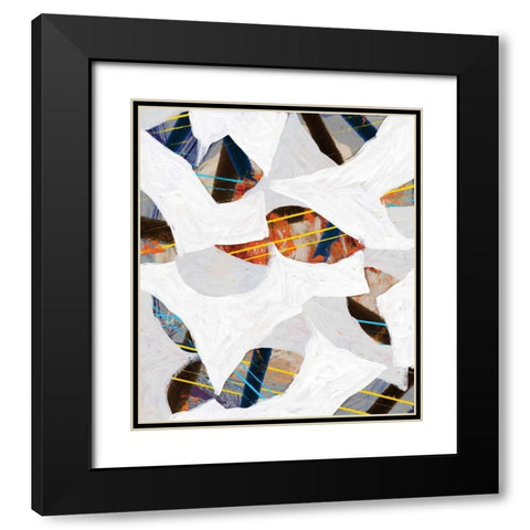 Cube Leaves II Black Modern Wood Framed Art Print with Double Matting by PI Studio