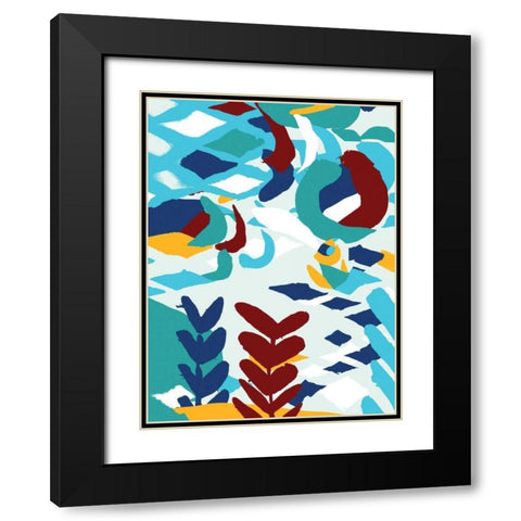 Folk II Black Modern Wood Framed Art Print with Double Matting by PI Studio