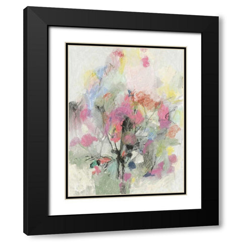 Pastel Floral I Black Modern Wood Framed Art Print with Double Matting by PI Studio