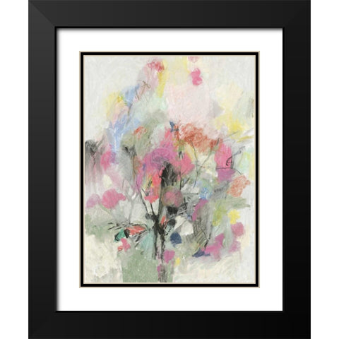 Pastel Floral I Black Modern Wood Framed Art Print with Double Matting by PI Studio