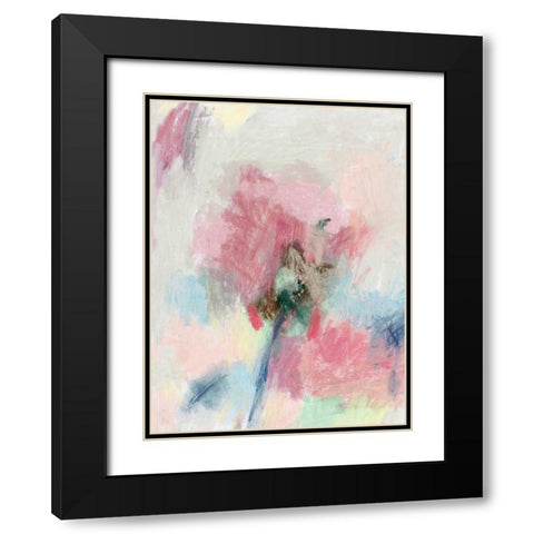 Pastel Floral II Black Modern Wood Framed Art Print with Double Matting by PI Studio