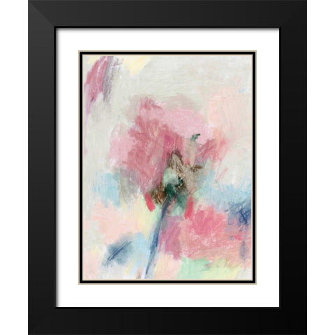 Pastel Floral II Black Modern Wood Framed Art Print with Double Matting by PI Studio