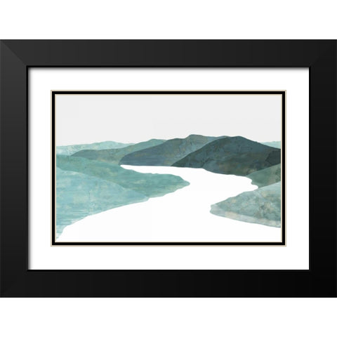 Anchorage Black Modern Wood Framed Art Print with Double Matting by PI Studio