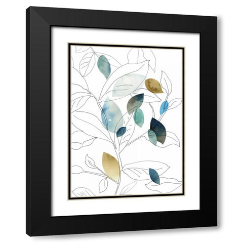 Frond I Black Modern Wood Framed Art Print with Double Matting by PI Studio