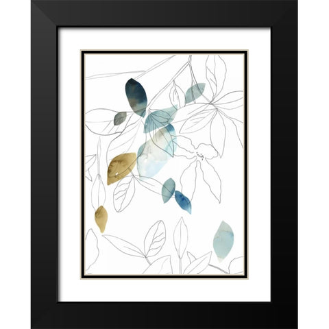 Frond II Black Modern Wood Framed Art Print with Double Matting by PI Studio