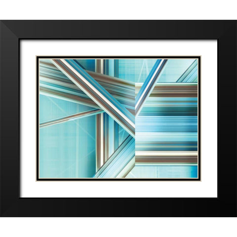 Glitchy I Black Modern Wood Framed Art Print with Double Matting by PI Studio