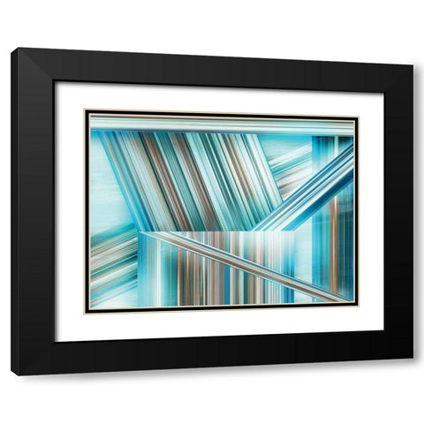 Glitchy II Black Modern Wood Framed Art Print with Double Matting by PI Studio