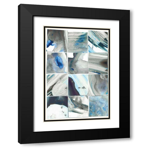 Teal Slate I Black Modern Wood Framed Art Print with Double Matting by PI Studio