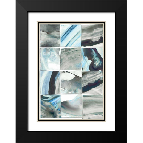 Teal Slate II Black Modern Wood Framed Art Print with Double Matting by PI Studio