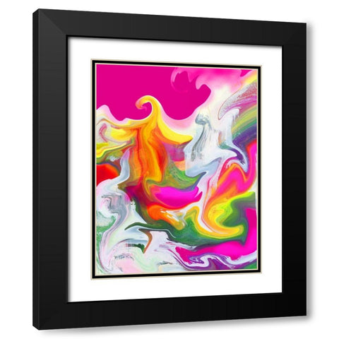 Liquified II Black Modern Wood Framed Art Print with Double Matting by PI Studio