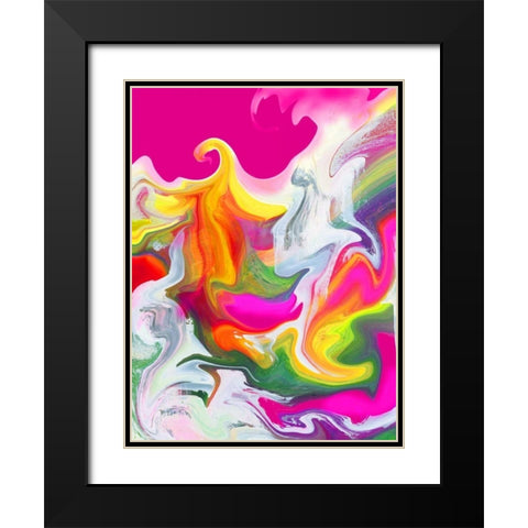 Liquified II Black Modern Wood Framed Art Print with Double Matting by PI Studio