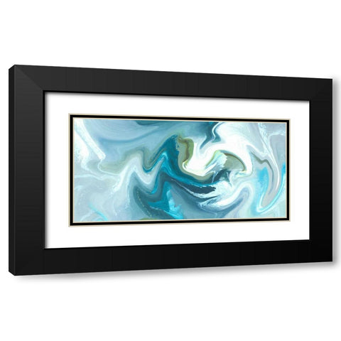 Blue Lake Black Modern Wood Framed Art Print with Double Matting by PI Studio