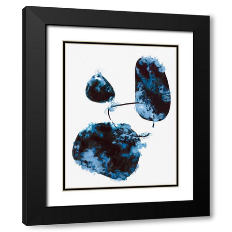 Blue Stone I Black Modern Wood Framed Art Print with Double Matting by PI Studio