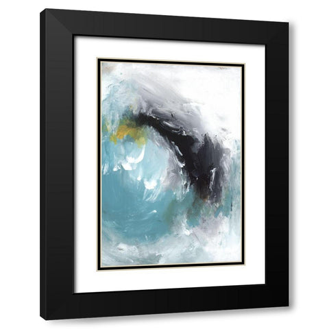 Aquamarine I Black Modern Wood Framed Art Print with Double Matting by PI Studio