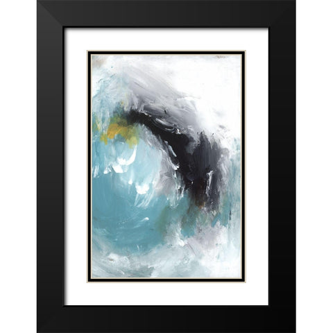 Aquamarine I Black Modern Wood Framed Art Print with Double Matting by PI Studio