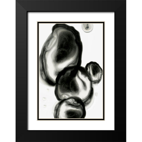 Neutral Blobs I Black Modern Wood Framed Art Print with Double Matting by PI Studio