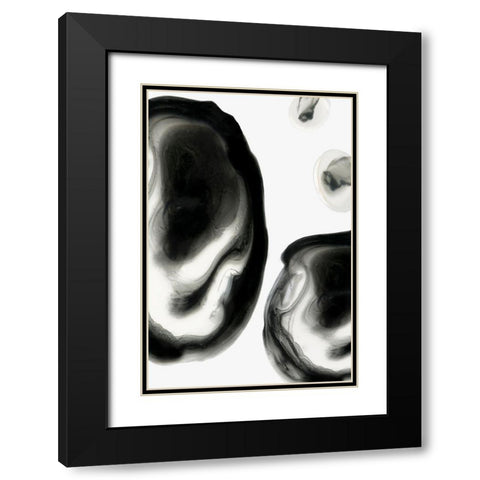 Neutral Blobs II Black Modern Wood Framed Art Print with Double Matting by PI Studio