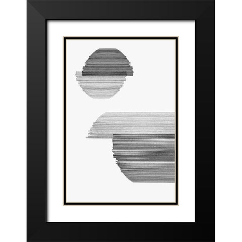 Gray on Gray I Black Modern Wood Framed Art Print with Double Matting by PI Studio
