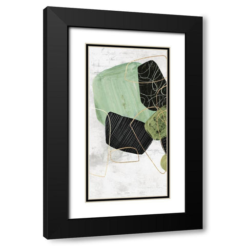 Geometrics Aside I Black Modern Wood Framed Art Print with Double Matting by PI Studio