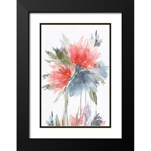 Splatter II Black Modern Wood Framed Art Print with Double Matting by PI Studio