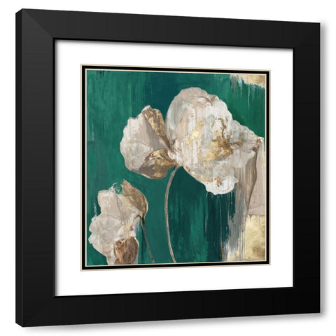 Golden Tulip Black Modern Wood Framed Art Print with Double Matting by PI Studio