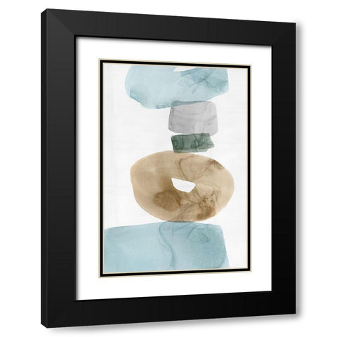 Tilted I Black Modern Wood Framed Art Print with Double Matting by PI Studio