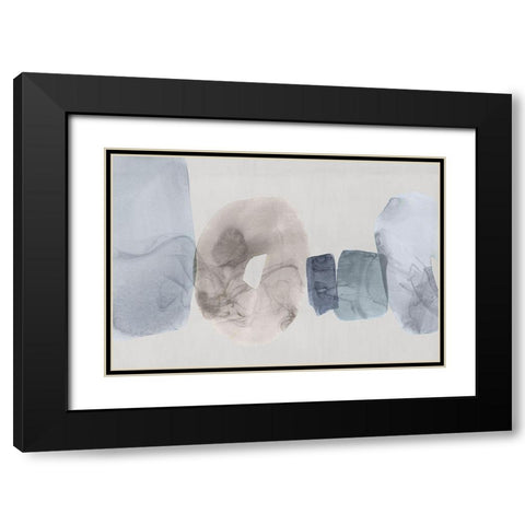 Tilted I  Black Modern Wood Framed Art Print with Double Matting by PI Studio