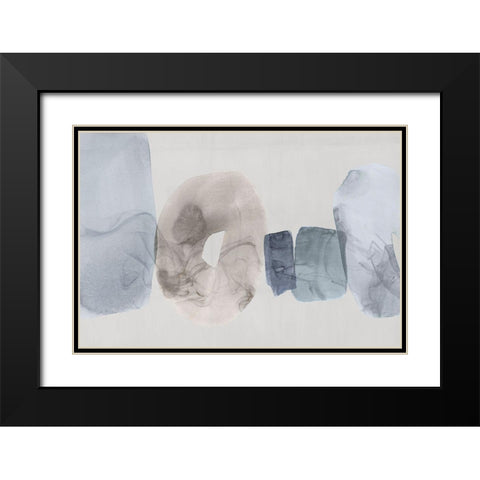 Tilted I  Black Modern Wood Framed Art Print with Double Matting by PI Studio