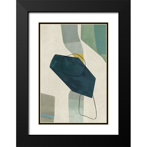 Midceuntry Green I Black Modern Wood Framed Art Print with Double Matting by PI Studio