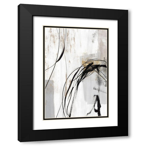 Indentation II Black Modern Wood Framed Art Print with Double Matting by PI Studio