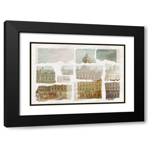 Old Town II Black Modern Wood Framed Art Print with Double Matting by PI Studio