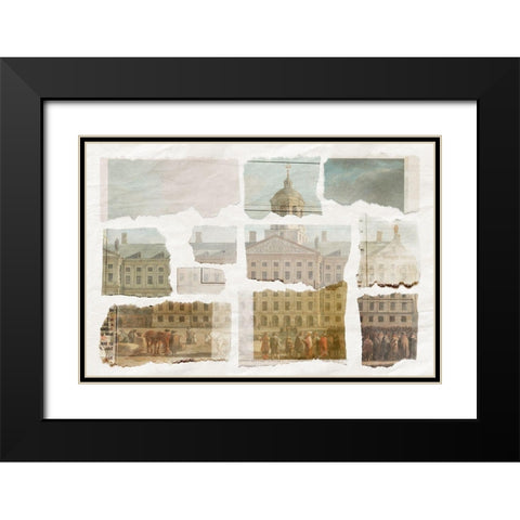 Old Town II Black Modern Wood Framed Art Print with Double Matting by PI Studio