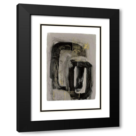 Gilt I  Black Modern Wood Framed Art Print with Double Matting by PI Studio