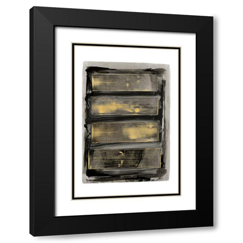 Gilt II  Black Modern Wood Framed Art Print with Double Matting by PI Studio
