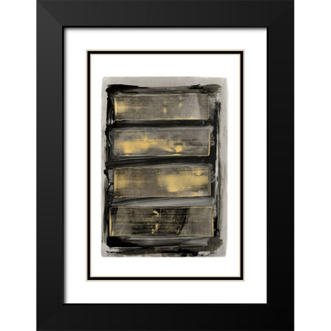 Gilt II  Black Modern Wood Framed Art Print with Double Matting by PI Studio