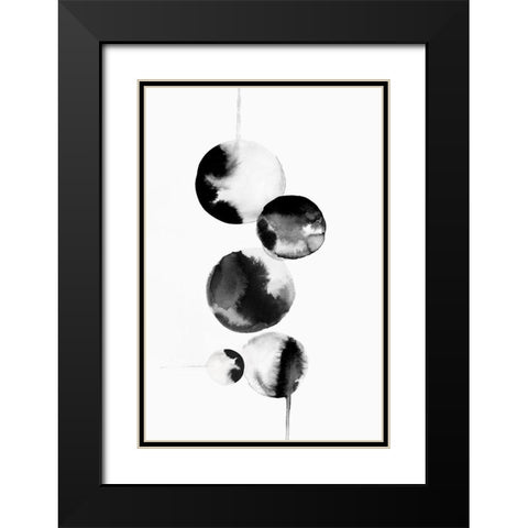 Dripping Bubbles I  Black Modern Wood Framed Art Print with Double Matting by PI Studio