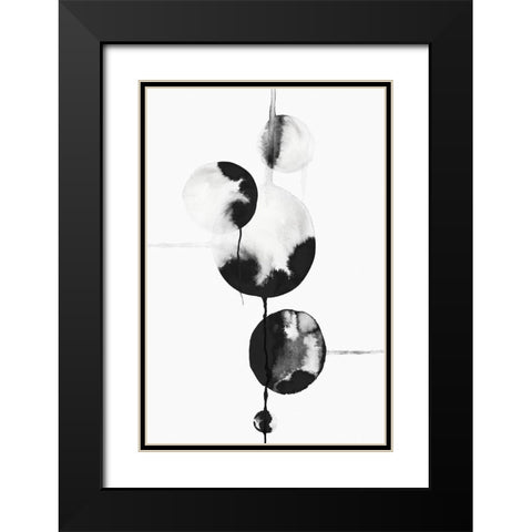 Dripping Bubbles II  Black Modern Wood Framed Art Print with Double Matting by PI Studio