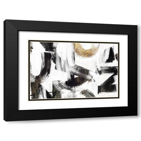 Concept I  Black Modern Wood Framed Art Print with Double Matting by PI Studio