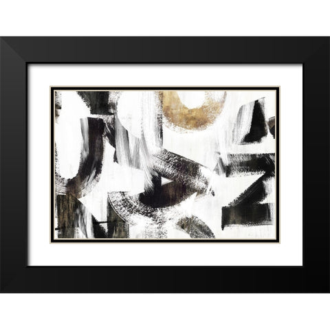 Concept I  Black Modern Wood Framed Art Print with Double Matting by PI Studio