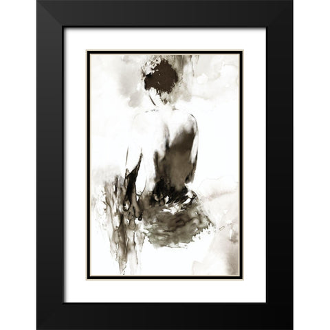 Ink Lady  Black Modern Wood Framed Art Print with Double Matting by PI Studio