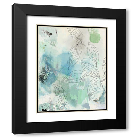 Bloomer I Black Modern Wood Framed Art Print with Double Matting by PI Studio