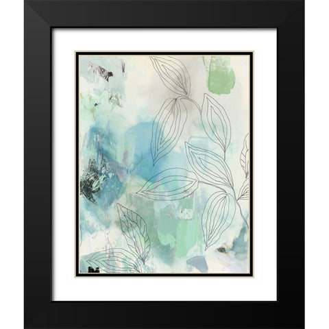 Bloomer I Black Modern Wood Framed Art Print with Double Matting by PI Studio