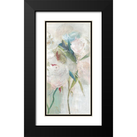 Blissful Peony II  Black Modern Wood Framed Art Print with Double Matting by PI Studio