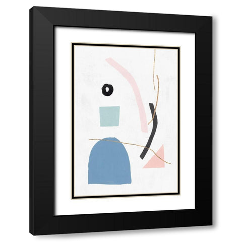 Precision II Blush Version  Black Modern Wood Framed Art Print with Double Matting by PI Studio