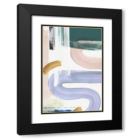 Visions Forms II Black Modern Wood Framed Art Print with Double Matting by PI Studio