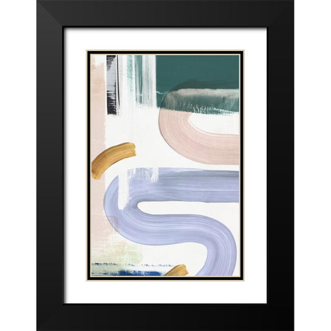 Visions Forms II Black Modern Wood Framed Art Print with Double Matting by PI Studio