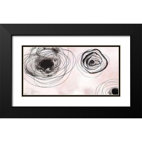 Rose Clouds II Black Modern Wood Framed Art Print with Double Matting by PI Studio