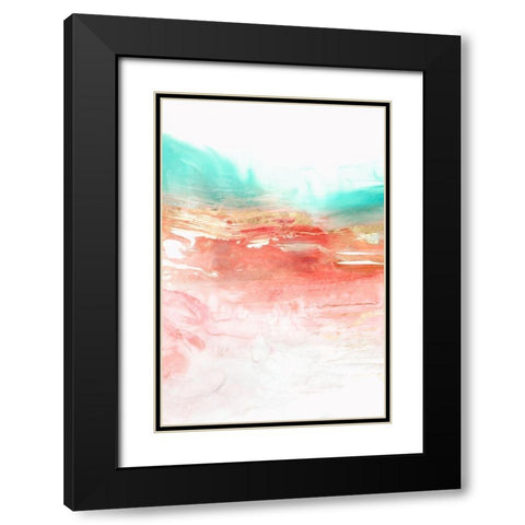 Earth Neon I Black Modern Wood Framed Art Print with Double Matting by PI Studio